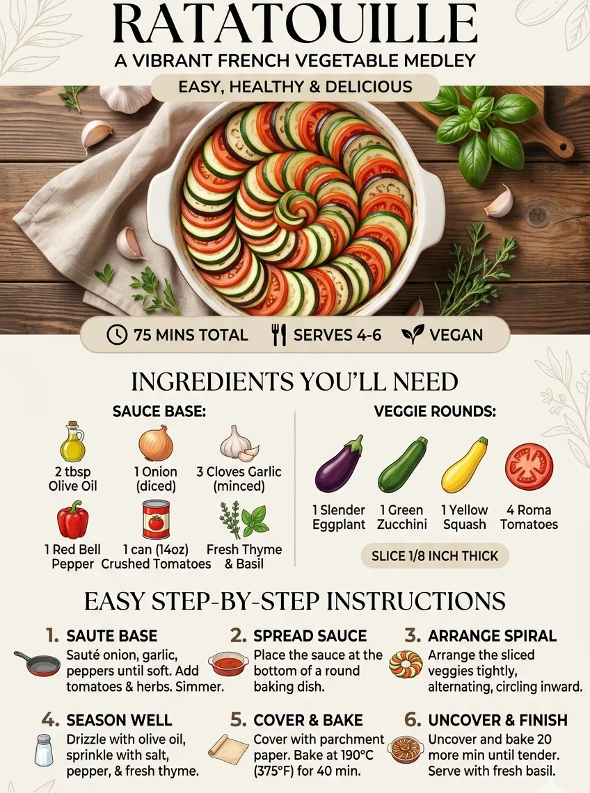 Classic French Ratatouille Recipe | Easy & Healthy Vegan Dinner