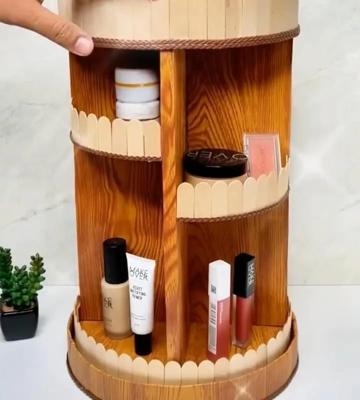 diy rotating makeup organizer