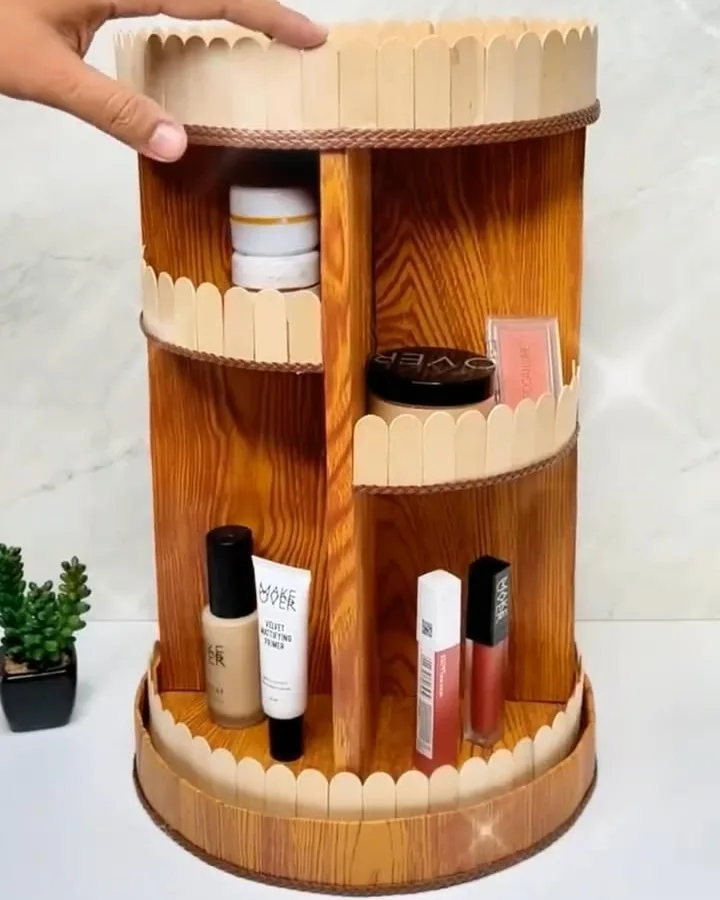 diy rotating makeup organizer