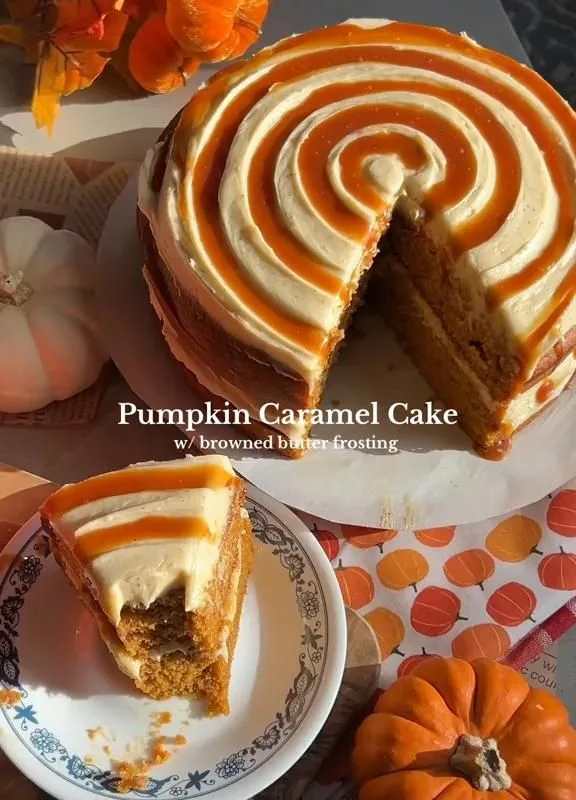 pumpkin caramel cake recipe