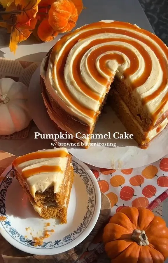 pumpkin caramel cake recipe