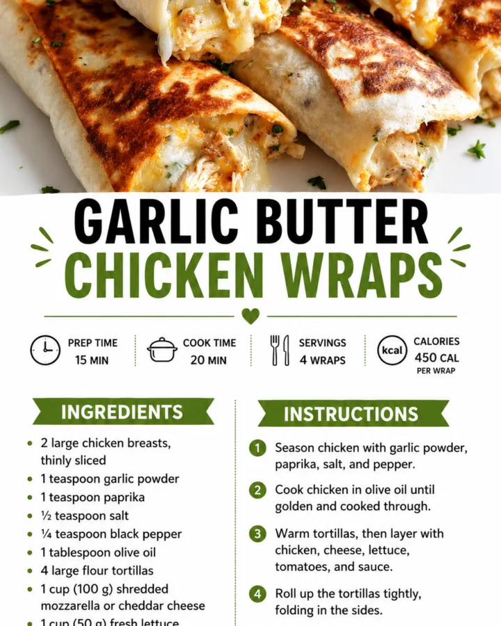 garlic butter chicken wrap recipe