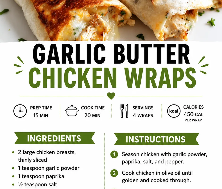 garlic butter chicken wrap recipe