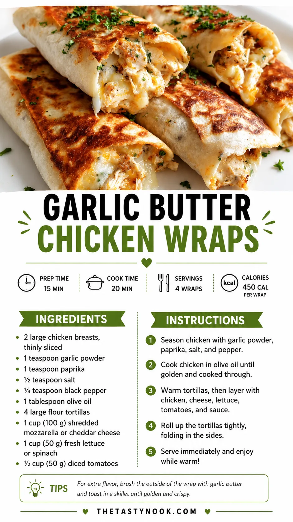 Garlic Butter Chicken Wrap Recipe You’ll Want to Make on Repeat