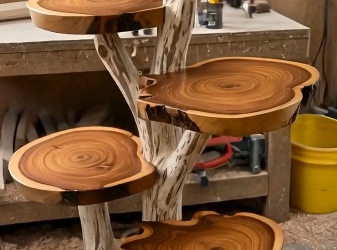 diy natural tree display stand