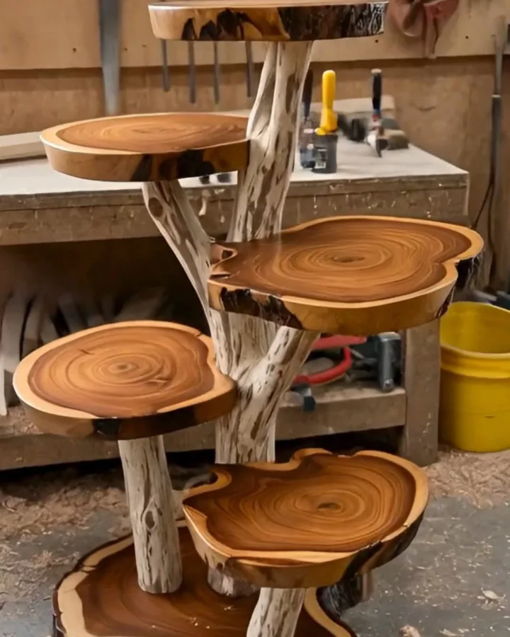 diy natural tree display stand