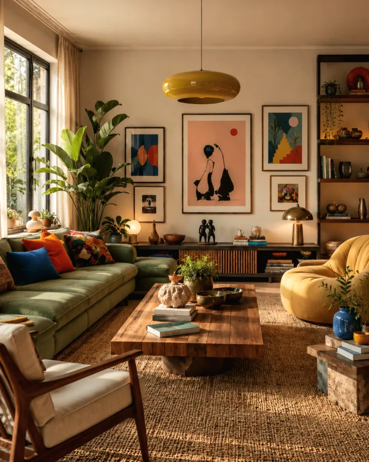 warm organic modern living room
