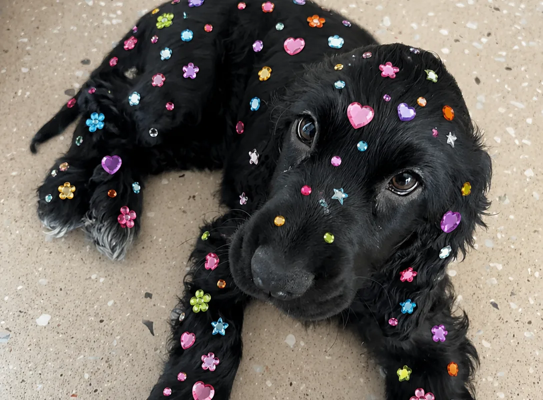 bedazzled cocker spaniel puppy