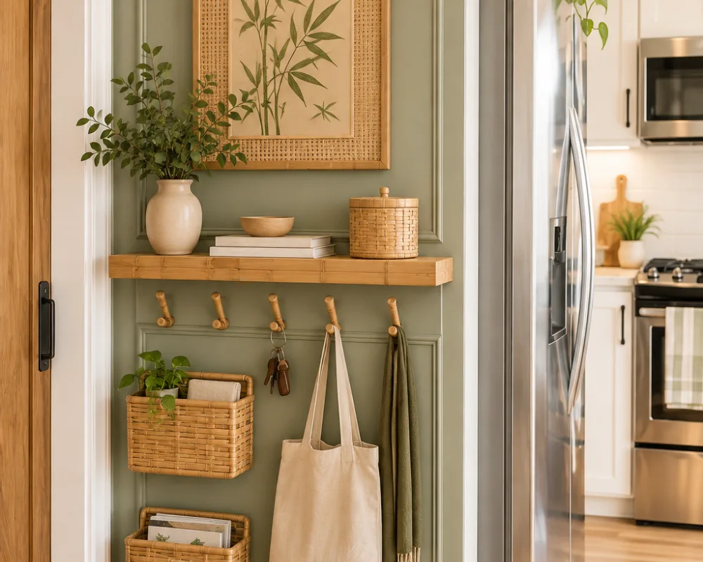 bamboo entryway storage