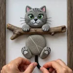 pebble cat art step by step