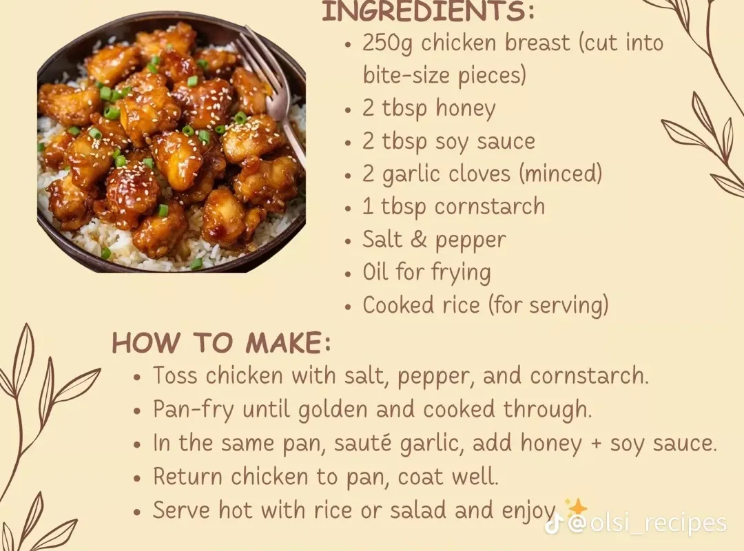 honey garlic chicken recipe
