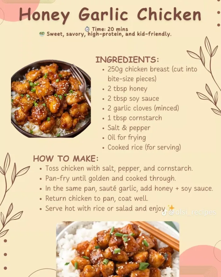 honey garlic chicken recipe