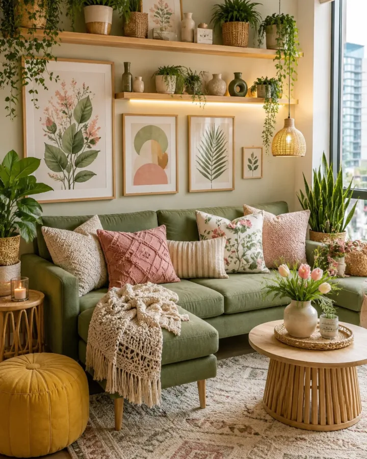 neutral living room wall art