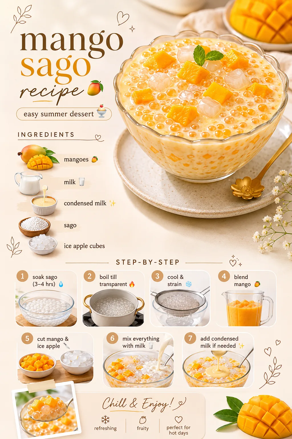 Easy Mango Sago Recipe (No Fancy Ingredients | Simple Summer Dessert at Home)
