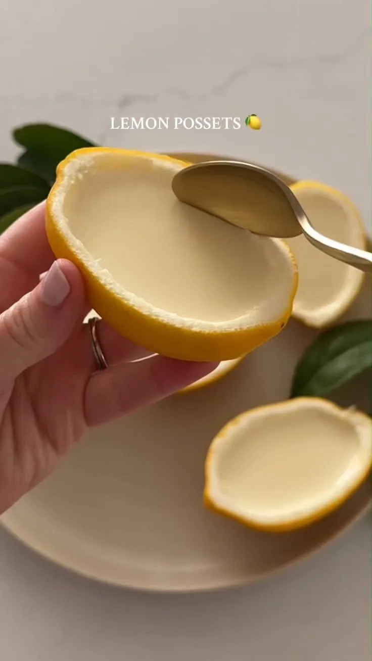 Lemon Possets Served in Real Lemon Halves