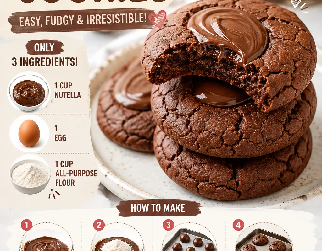 3-ingredient nutella cookies