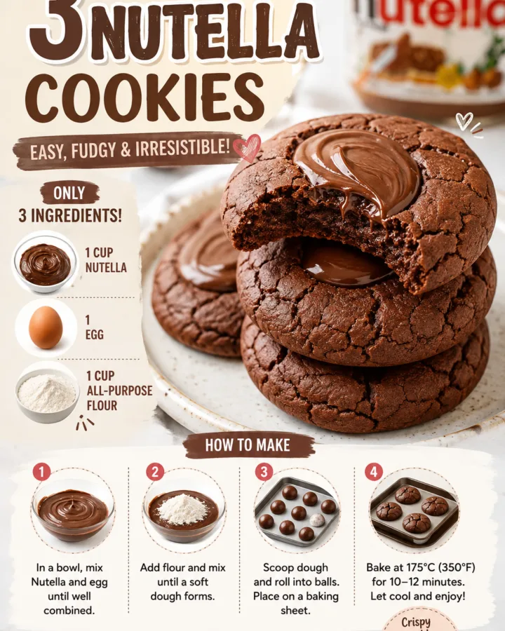 3-ingredient nutella cookies